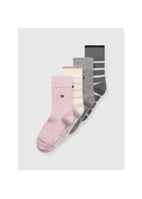 Tommy Hilfiger , Kinder,Jugendliche , Socken »TH KIDS SOCK 4P BRETON STRIPE ECOM« 4 Paar , rosa , Kindersocken von Tommy Hilfiger