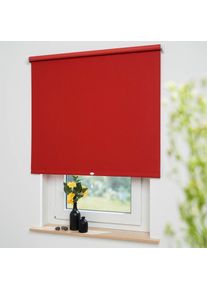 Springrollo &raquo;Uni&laquo; verdunkelnd freih&auml;ngend Verdunkelung , rot , Liedeco , Obermaterial: 95% Polyester, 5% Metall