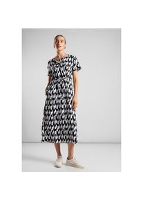 Street One , Midikleid, mit Allover-Druck , schwarz , Sommerkleid mit Kurzarm von Street One