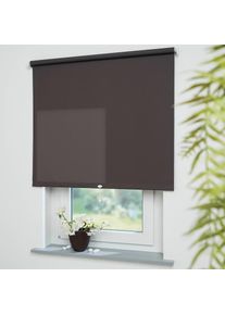 Springrollo &raquo;Uni&laquo; Lichtschutz freih&auml;ngend lichtdurchl&auml;ssig , braun , Liedeco , Obermaterial: 95% Polyester, 5% Metall