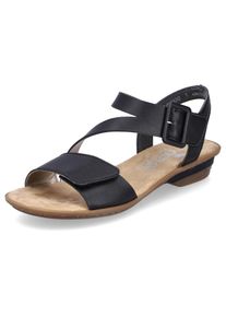Rieker , Damen , Sandalette , Sommerschuh, Sandale, Keilabsatz, mit Klett , schwarz , Sandalette in eleganter Optik