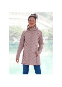 Vivance , Steppjacke, mit Kapuze, mit Strickfleece-Ärmeln , rosa , Steppmantel mit kuschligem Strickfleece an den Ärmeln