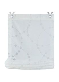 Raffrollo »Cadena« mit Hakenaufhängung ohne Bohren freihängend weiss, halbtransparent, Ausbrenner, Motiv Kreis, mit Edelstahlhaken , weiss , Kutti...