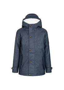 DEPROC Active , Regenjacke »Friesennerz #ankergluthafen KIDS« , blau , Maritimer Regenmantel mit kuschlig warmen Fleecefutter