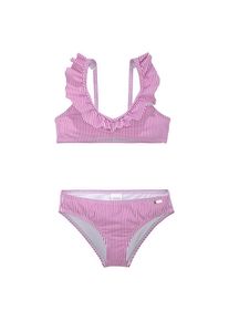 Buffalo , Jungen , Bustier-Bikini mit Volants am Ausschnitt , lila , Maritimes Streifendesign