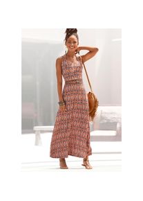 Lascana, Unisex, Lascana Maxikleid mit Ethnoprint und verstellbaren Tr&auml;gern, Sommerkleid, Strandkleid, bedruckt, 36, N-Gr, Tiefer V-Ausschnitt