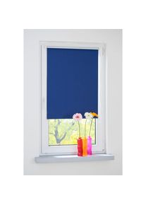 Seitenzugrollo blickdicht energiesparend ohne Bohren , blau , Liedeco , Obermaterial: 100% Polyester
