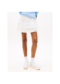 Tommy Jeans, Unisex, Minirock &raquo;TJW BRODERIE ANGLAISE SKIRT&laquo; Allover Stickerei, ecru, XS (34), Gestufter Rock von Tommy Jeans