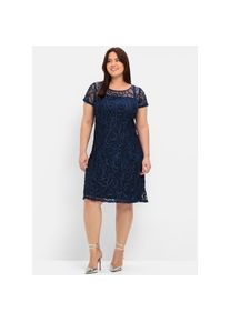 sheego, Unisex, Spitzenkleid &raquo;Spitzenkleid&laquo;, marine, 54, Normalgr&ouml;ssen