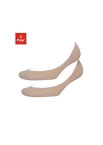 Vivance , Füsslinge, (Set, 2 Paar), mit Ballenpolster , beige , Unsichtbarer, nahtloser Footie, extra weit ausgeschnitten