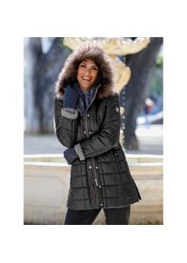 Casual Looks , Steppjacke mit Kapuze , schwarz , formgebende Wiener Nähte