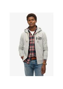 Superdry , Herren,Damen , Kapuzensweatjacke »SD-VL EMBROIDERED ZIPHOOD« , grau , Sweatjacke von Superdry