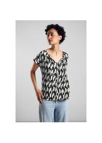 STREET ONE , Shirttop mit Allover-Print , schwarz , T-Shirt von STREET ONE