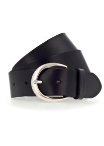 Tamaris , Ledergürtel mit Logoschriftzug auf der Gürtelschlaufe, Basic-Style , schwarz