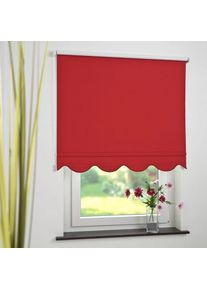 Seitenzugrollo verdunkelnd energiesparend mit Bohren Volantrollo - Volant Klassik, Fixmass , rot , Liedeco , Obermaterial: 100% Polyester
