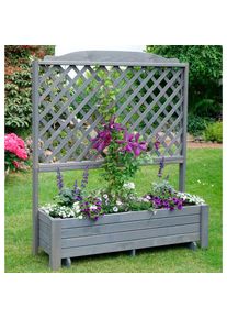 Promadino, Promadino Spalier &raquo;Romantica&laquo; mit Pflanzkasten, BxTxH: 120x38x140 cm, grau, Holzwerkstoff, B/H/T: 120 cm x 140 cm x 38 cm