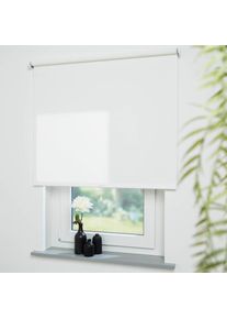 Springrollo &raquo;Uni&laquo; Lichtschutz mit Bohren freih&auml;ngend Rollowelle 36 mm, starke Feder , weiss , Liedeco , Obermaterial: 95% Polyester, 4% Metall, 1%...