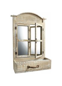 Dekospiegel Wandspiegel, mit Ablage , grau , locker