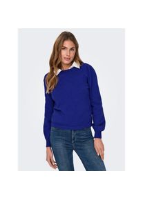 Only , Rundhalspullover »ONLKATIA LS STRUCTURE PUFF O-NECK CC KNT« , blau , Pullover von Only