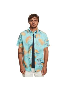 Quiksilver , Kurzarmhemd »Tropical Glitch« , blau , Material Mischgewebe aus Baumwolle und...