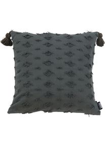 done., done. Dekokissen &raquo;Luise&laquo; unifarben, Reissverschluss, Kissenh&uuml;le ohne F&uuml;llung, 1 St&uuml;ck, anthrazit, unifarben, Baumwolle, 1 Stk.