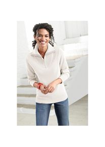 Casual Looks , Troyer »Pullover« , weiss , Sorgfältig passgenau gestrickter Pullover