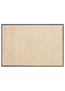 Fussmatte »Lavea« rechteckig 9 mm Höhe Schmutzfangmatte, Uni-Farben, In- und Outdoor-Teppich, waschbar , beige , my home , Obermaterial: 100% Polyamid