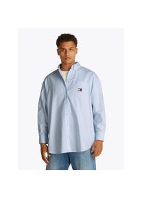 Tommy Jeans Curve, Unisex, Hemdbluse &raquo;TJW OVS BADGE OXFORD SHIRT EXT&laquo; in Grossen Gr&ouml;ssen, Oxford Qualit&auml;t, oversized, Logo-Badge, sweet blau, stripe, 