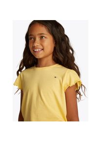 Tommy Hilfiger , T-Shirt »ESSENTIAL RUFFLE SLEEVE TOP«, mit gewelltem Ärmelabschluss , Unifarbenes T-Shirt von Tommy Hilfiger