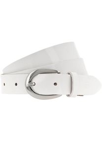 Tamaris , Ledergürtel, weiches Lack-Rindleder mit hochglänzendem Finish , weiss
