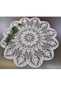 Stickereien Plauen, Tischdecke &raquo;Rosentraum&laquo;, wollwei&szlig;, Polyester