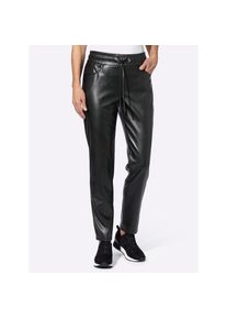 Classic Basics , Damen , Lederimitathose , schwarz , in Lederoptik