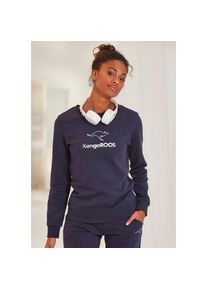 Kangaroos , Damen , Sweatshirt, mit Kontrastfarbenem Logodruck, Loungeanzug , blau , Sweatshirt mit Logodruck
