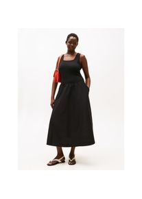 Tommy Hilfiger Curve, Unisex, Sommerkleid &raquo;CRV 5X2 RIB MIDI MIX F&F DRS&laquo;, schwarz, 46, N-Gr, Feminines, kurzes Kleid von Tommy Hilfiger Curve