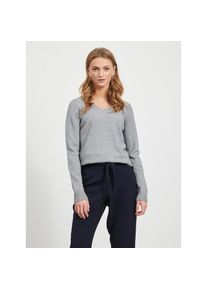 Vila , V-Ausschnitt-Pullover »VIRIL V-NECK L/S KNIT TOP - NOOS« , grau , Basic Pullover von Vila