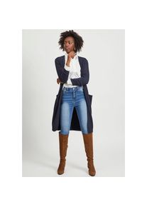 Vila , Damen , Longstrickjacke »VIRIL LONG L/S KNIT CARDIGAN - NOOS« in knielanger Form , blau , Femininer Longcardigan von VILA