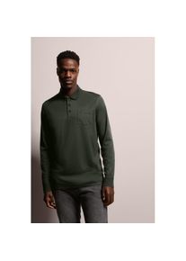 Bugatti , Jungen,Damen , Langarm-Poloshirt mit feiner zweifarbiger Strukturoptik , gr&uuml;n , Waschbar bei 30 Grad