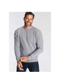 Man's World , Damen , Sweatshirt, Langarm, Basic-Stil, unifarben, Rundhalsausschnitt , grau , Langarm mit Rippbündchen für optimalen Sitz