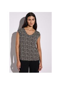 Street One , Shirttop, mit grafischem Muster und V-Ausschnitt , schwarz , Top für Damen von Street One