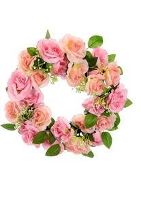 Kunstkranz »Rosen«, (1 St.), Rosenkranz, Türkranz, Wandkranz , rosa , I.GE.A.