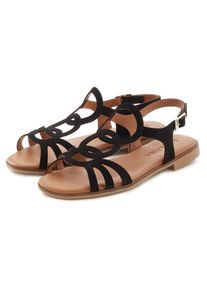 Lascana , Damen , Sandale »Sommerschuh« aus hochwertigem Leder, Sandalette, Sommerschuh , schwarz , Sandale aus hochwertigem Leder