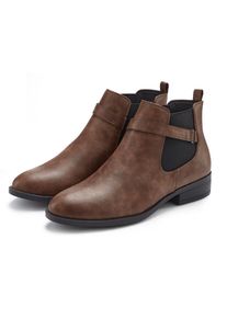 Vivance , Damen , Chelseaboots mit Stretch-Einsatz, Stiefelette, Ankle Boots VEGAN , braun , Seitlicher Stretch-Einsatz f&uuml;r einen komfortablen Ein-...