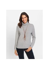 Inspirationen , Damen , Rollkragenpullover &raquo;Pullover&laquo; , grau , mit 30% Schurwolle (Merino)