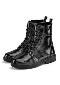 Lascana , Damen , Stiefelette im angesagten Metallic-Look, Stiefel, Boots VEGAN , schwarz , Im angesagten Metallic-Look