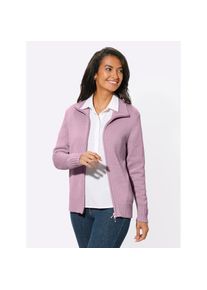 Casual Looks , Damen , Strickjacke , rosa , Strickjacke mit Rippabschlüsse an Ärmel und Saum