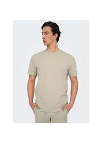 ONLY & SONS , Herren,Damen , Rundhalsshirt »ONSKIAN LIFE REG SEERSUCKER SS TEE NOOS« , beige , T-Shirt von Only & Sons