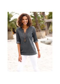 Casual Looks , Damen , Jeansbluse , grau , reine Baumwolle