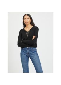 Vila , Damen , V-Ausschnitt-Pullover »VIRIL V-NECK L/S KNIT TOP - NOOS« , schwarz , Basic Pullover von VILA