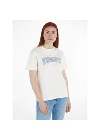 Tommy Jeans , Damen , T-Shirt »TJW RLX VARSITY LUX TEE«, mit Frontprint , weiss , Shirt von Tommy Jeans