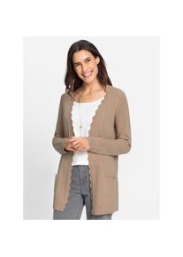 Inspirationen , Damen , Strickjacke , beige , hochwertige Material-Mischung mit Viskose, Schurwolle (Merino) und Kaschmir